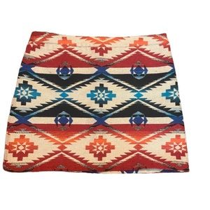 Topshop southwestern bohemian print cotton rug blanket skirt